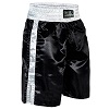 FIGHT-FIT - Shorts de Boxeo Largo / Negro-Blanco / XL