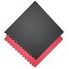 Tapis de sol en mouse / 100 x 100 x 2.5 cm / Tatami réversible puzzle / Noir-Rouge