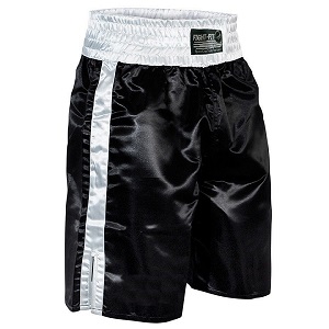 FIGHT-FIT - Short de Boxe Long / Noir-Blanc / Large