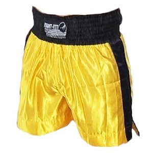 FIGHT-FIT - Pantaloncini da Boxe / Giallo-Nero / XL