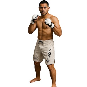 FIGHT-FIT - Short de MMA / Brazilian / Blanc  / Large