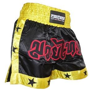 FIGHTERS - Pantaloncini Muay Thai / Nero-Giallo / XL