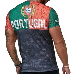 FIGHTERS - T-Shirt / Portugalo / Rosso-Verde-Nero / Small