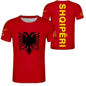 FIGHTERS - T-Shirt / Albanie-Shqipëri / Rojo-Amarillo / Large