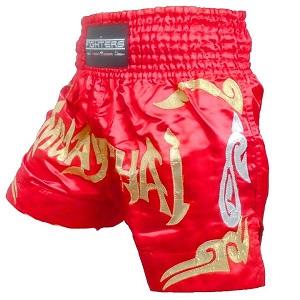 FIGHTERS - Pantalones Muay Thai / Rojo-Oro / Large