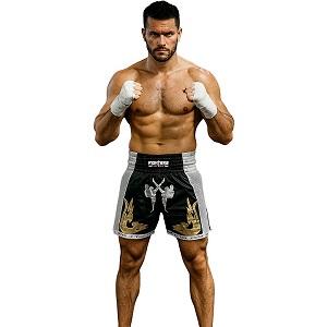 FIGHTERS - Shorts de boxe thai / Elite Fighters / Noir-Blanc / Medium