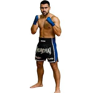 FIGHTERS - Shorts de boxe thai / Elite Muay Thai / Noir-Bleu / Large