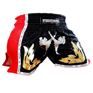 FIGHTERS - Pantaloncini Muay Thai / Elite Pro Fighters / Nero-Rosso / Large