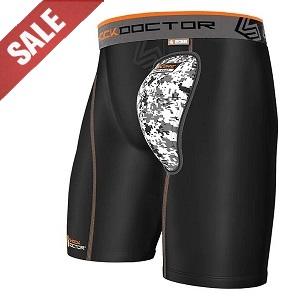 Shock Doctor - Short de compresión con protector de ingle AirCore Soft / Negro / XL