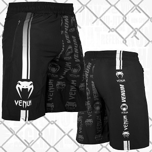 Venum - Short de Sport / Logos / Noir-Blanc / Small