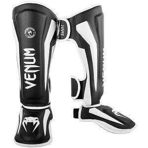 Venum - Shin Instep Protection / Elite / Black-White / Large