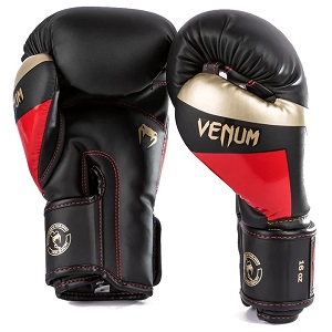 Venum - Gants de Boxe / Elite / Noir-Or-Rouge / 10 oz